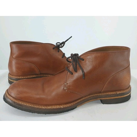 Johnston & Murphy Ankle Boots Mens Size 10M Brown Leather Chukka Lace Up C117